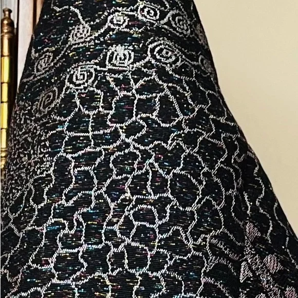 Chico’s woman’s metallic brocade jacket, Black/Silver, size 0 beautiful pattern- - Picture 10 of 16